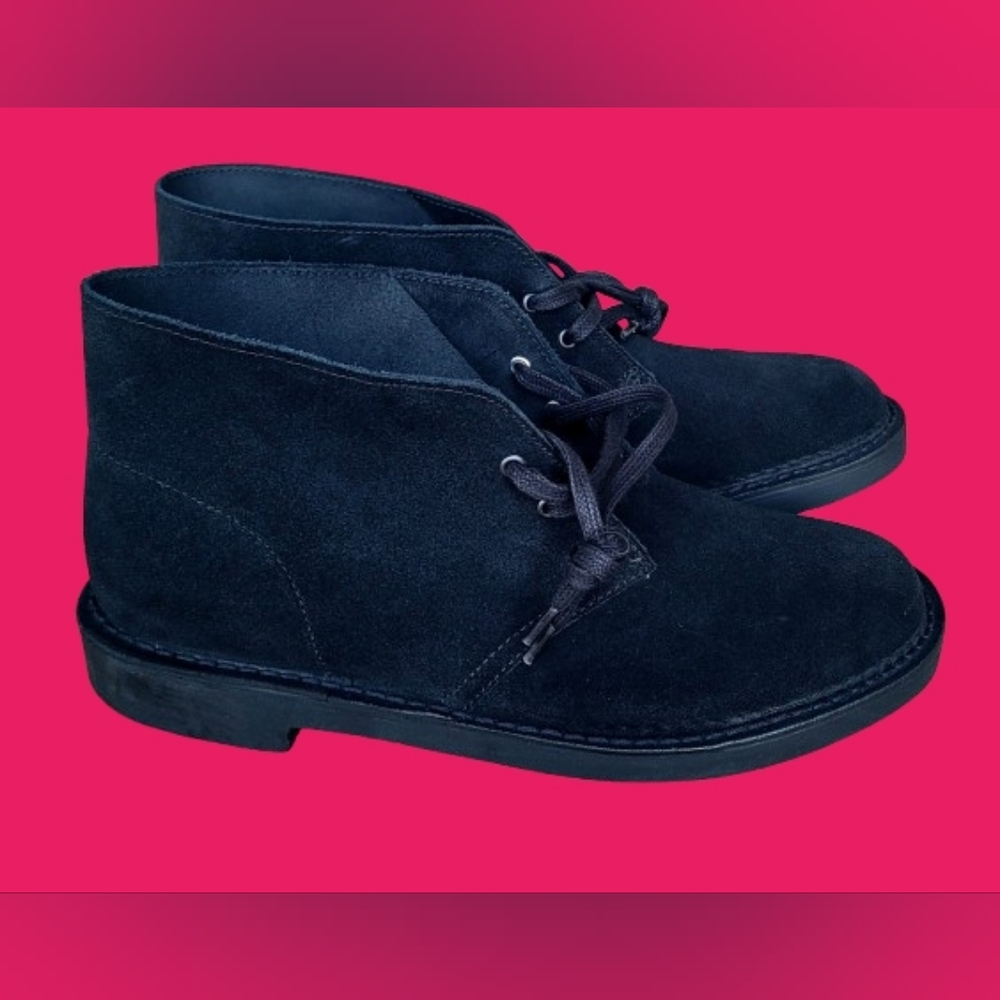 CLARKS COLLECTION SHEPTON Men's Black Chukka Boots, 9.5W WIDE, SUEDE LEATHER